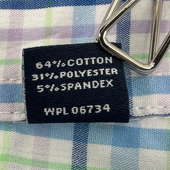 Chaps Blue Plaid Stretch Button Up Long Sleeve Shirt Size Small (8) Boy's - Picture 5 of 6